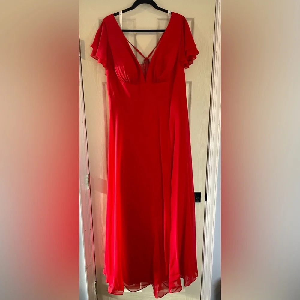 Azazie Ashika Red Dress - Picture 3 of 7